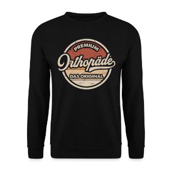 Orthopäde Vintage Lustiges Orthopädie - Unisex Pullover - Schwarz - Vorne - Alina (178cm) & Michal (187cm)