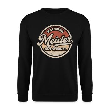 Meister Original Handwerker Lustiges Meister - Unisex Pullover - Schwarz - Vorne - Alina (178cm) & Michal (187cm)