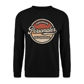 Personaler Vintage Human Resources Lustiges - Unisex Pullover - Schwarz - Vorne - Alina (178cm) & Michal (187cm)