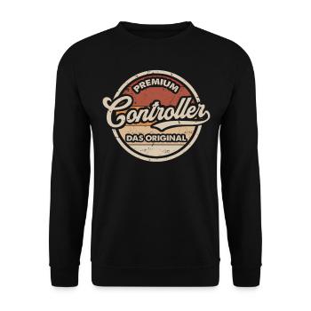 Controlling Original Lustiges Controller - Unisex Pullover - Schwarz - Vorne - Alina (178cm) & Michal (187cm)