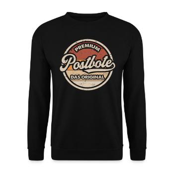 Postbote Original Paketdienst Lustiges Paketbote - Unisex Pullover - Schwarz - Vorne - Alina (178cm) & Michal (187cm)