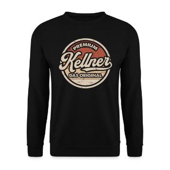 Kellner das Original Lustiges Kellner - Unisex Pullover - Schwarz - Vorne - Alina (178cm) & Michal (187cm)