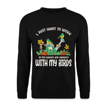 Garden And Birds Birding Bird lover Gifts - Unisex Sweatshirt - black - Front - Alina (178cm) & Michal (187cm)