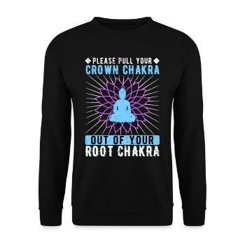 Reiki Crown Chakra Root Chakra - Unisex Sweatshirt - black - Front - Alina (178cm) & Michal (187cm)