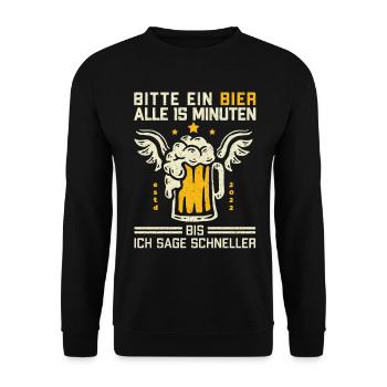 Lustiger Trinkspruch Bier Alkohol Bierliebhaber - Unisex Pullover - Schwarz - Vorne - Alina (178cm) & Michal (187cm)