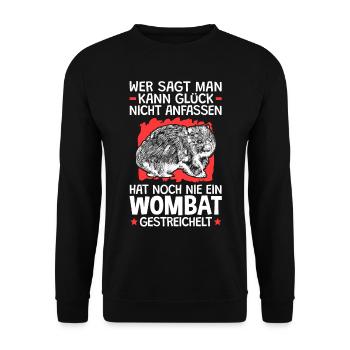 Wombats streicheln Beuteltier Wombat - Unisex Pullover - Schwarz - Vorne - Alina (178cm) & Michal (187cm)