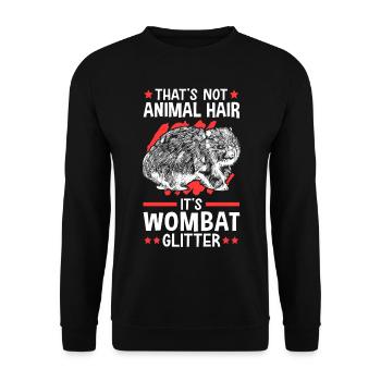 Das ist Wombat Glitzer australisches Beuteltier - Unisex Pullover - Schwarz - Vorne - Alina (178cm) & Michal (187cm)