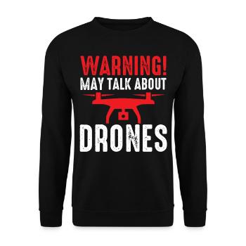 Drone Pilot Warning May Talk About Drones Quadcopt - Unisex Pullover - Schwarz - Vorne - Alina (178cm) & Michal (187cm)