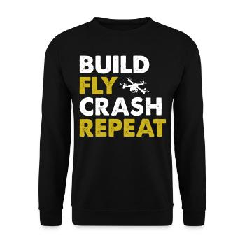 Drone Pilot Build Fly Crash Repeat Quadcopter Raci - Sweat-shirt Unisexe - noir - Devant - Alina (178cm) & Michal (187cm)