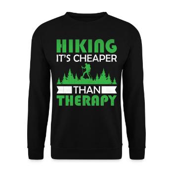 Bouldering Climbing - Hiking It's Cheaper Than The - Unisex Pullover - Schwarz - Vorne - Alina (178cm) & Michal (187cm)