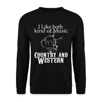 i like both Country and Western - Unisex Sweatshirt - black - Front - Alina (178cm) & Michal (187cm)