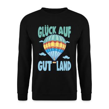 Heissluftballonfahrer Glück Auf Gut Land Geschenk - Unisex Pullover - Schwarz - Vorne - Alina (178cm) & Michal (187cm)