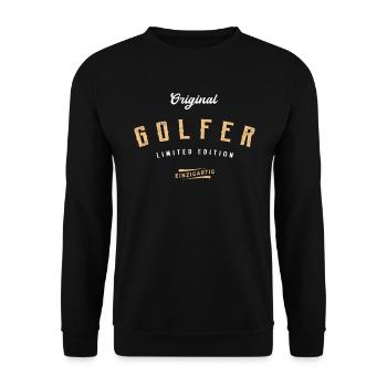 Golfer Limited Edition Lustiges Golf - Unisex Pullover - Schwarz - Vorne - Alina (178cm) & Michal (187cm)