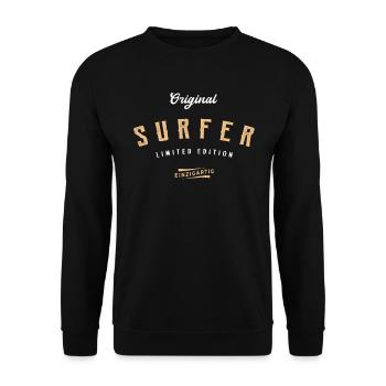 Surfer Limited Edition Surfing - Unisex Pullover - Schwarz - Vorne - Alina (178cm) & Michal (187cm)