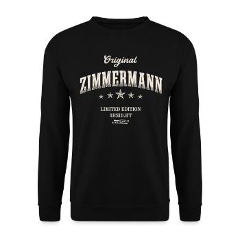Zimmermann Limited Edition Lustiges Zimmerer - Unisex Pullover - Schwarz - Vorne - Alina (178cm) & Michal (187cm)