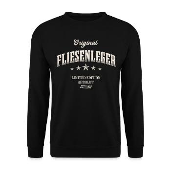 Fliesenleger Limited Edition - Unisex Pullover - Schwarz - Vorne - Alina (178cm) & Michal (187cm)
