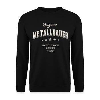 Metallbauer Limited Edition Lustiges Metallbau - Unisex Pullover - Schwarz - Vorne - Alina (178cm) & Michal (187cm)