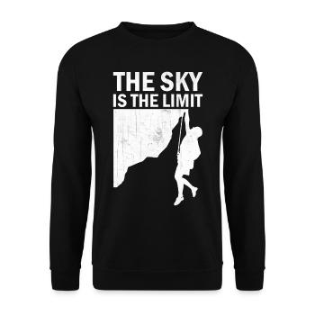 Bouldering Hiking - The Sky Is The Limit - Unisex Sweatshirt - black - Front - Alina (178cm) & Michal (187cm)