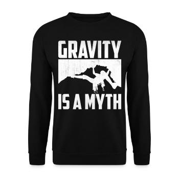 Rock Climbing - Gravity Is A Myth - Unisex Sweatshirt - black - Front - Alina (178cm) & Michal (187cm)