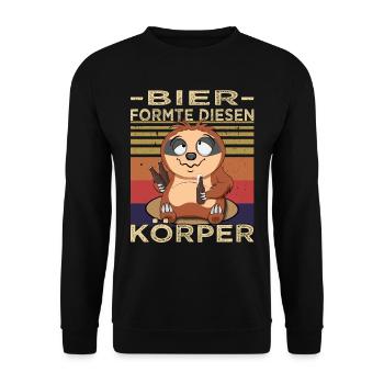 Biertrinker Spruch - Saufen - Männerabend - Unisex Pullover - Schwarz - Vorne - Alina (178cm) & Michal (187cm)