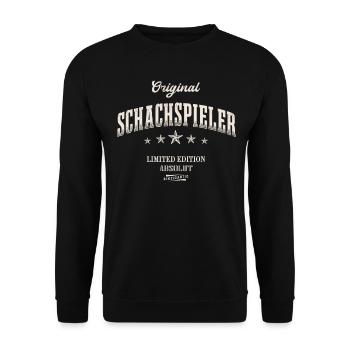 Schach Limited Edition Schachmeister - Unisex Pullover - Schwarz - Vorne - Alina (178cm) & Michal (187cm)