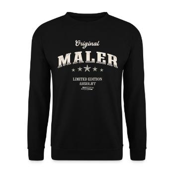 Maler Limited Edition - Unisex Pullover - Schwarz - Vorne - Alina (178cm) & Michal (187cm)