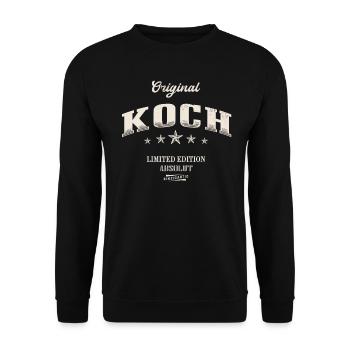 Koch Limited Edition Lustiges Küchen - Unisex Pullover - Schwarz - Vorne - Alina (178cm) & Michal (187cm)