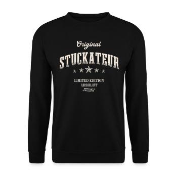 Stuckateur Limited Edition - Unisex Pullover - Schwarz - Vorne - Alina (178cm) & Michal (187cm)