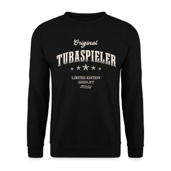 Tubist Limited Edition Tuba Tubaspieler - Unisex Pullover - Schwarz - Vorne - Alina (178cm) & Michal (187cm)