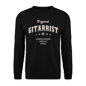 Gitarrist Limited Edition Gitarre - Unisex Pullover - Schwarz - Vorne - Alina (178cm) & Michal (187cm)