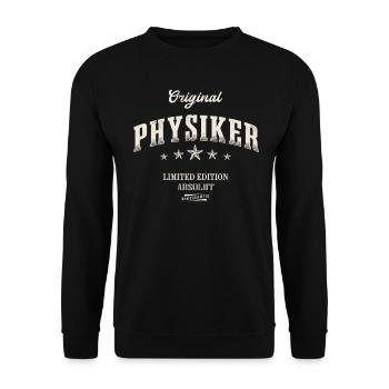 Physiker Limited Edition Lustiges Physik - Unisex Pullover - Schwarz - Vorne - Alina (178cm) & Michal (187cm)