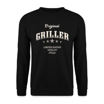 Griller Limited Edition BBQ Lustiges Grillen - Unisex Pullover - Schwarz - Vorne - Alina (178cm) & Michal (187cm)