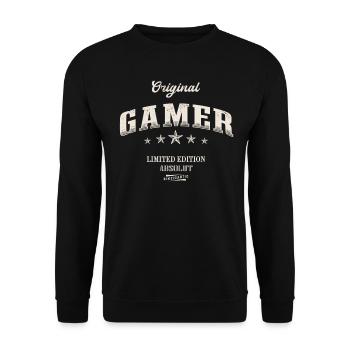 Gamer Limited Edition Zocker Gaming - Unisex Pullover - Schwarz - Vorne - Alina (178cm) & Michal (187cm)