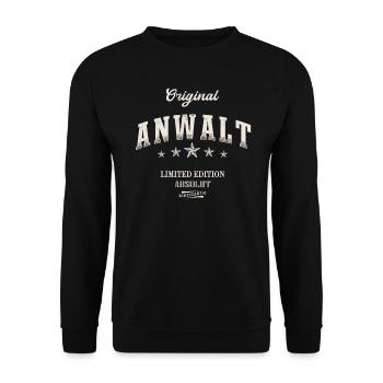 Anwalt Limited Edition - Unisex Pullover - Schwarz - Vorne - Alina (178cm) & Michal (187cm)