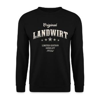Landwirt Limited Edition - Unisex Pullover - Schwarz - Vorne - Alina (178cm) & Michal (187cm)