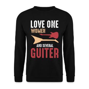Guitar Player - Love One Women And Several Guitars - Unisex Pullover - Schwarz - Vorne - Alina (178cm) & Michal (187cm)
