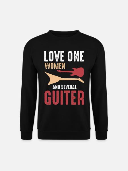Guitar Player - Love One Women And Several Guitars - Unisex Pullover - Schwarz