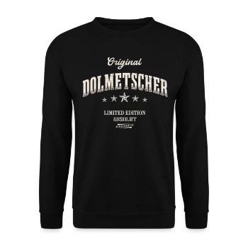 Dolmetscher Limited Edition - Unisex Pullover - Schwarz - Vorne - Alina (178cm) & Michal (187cm)