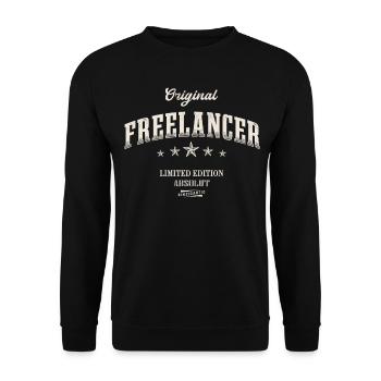 Freelancer Limited Edition Freelancing - Unisex Pullover - Schwarz - Vorne - Alina (178cm) & Michal (187cm)
