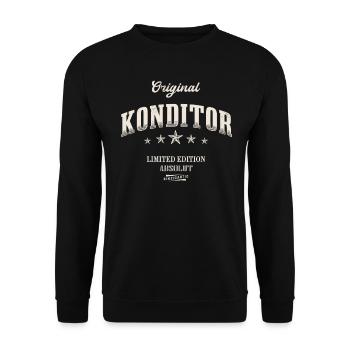 Konditor Limited Edition Konditorei - Unisex Pullover - Schwarz - Vorne - Alina (178cm) & Michal (187cm)