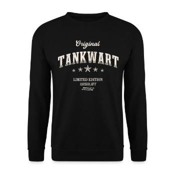 Tankwart Limited Edition Lustiges Tankwärter - Unisex Pullover - Schwarz - Vorne - Alina (178cm) & Michal (187cm)