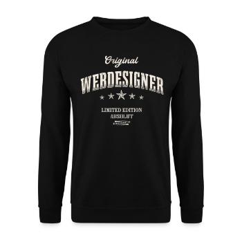 Webdesigner Limited Edition Lustiges Webdesign - Unisex Pullover - Schwarz - Vorne - Alina (178cm) & Michal (187cm)
