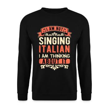 Chanteur d’opéra Ténor ne chantant pas italien - Sweat-shirt Unisexe - noir - Devant - Alina (178cm) & Michal (187cm)