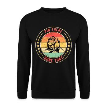 Armdrücken Armwrestling Pin There Done That - Unisex Pullover - Schwarz - Vorne - Alina (178cm) & Michal (187cm)