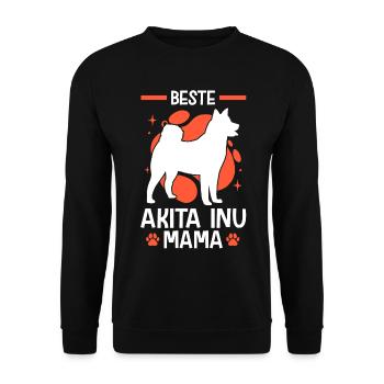 Beste Akita Inu Mama japanischer Spitz - Unisex Pullover - Schwarz - Vorne - Alina (178cm) & Michal (187cm)