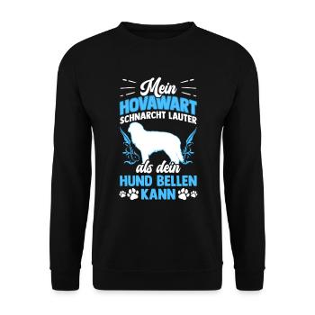Mein Hovawart schnarcht lauter als dein Hund bellt - Unisex Pullover - Schwarz - Vorne - Alina (178cm) & Michal (187cm)