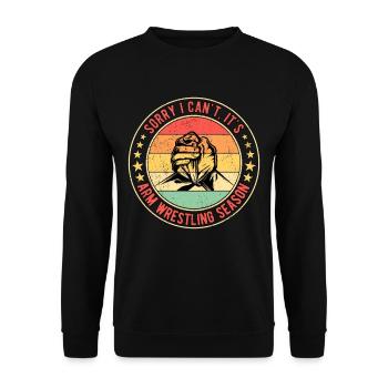 Armdrücken Armwrestling Arm Wrestling Season - Unisex Pullover - Schwarz - Vorne - Alina (178cm) & Michal (187cm)