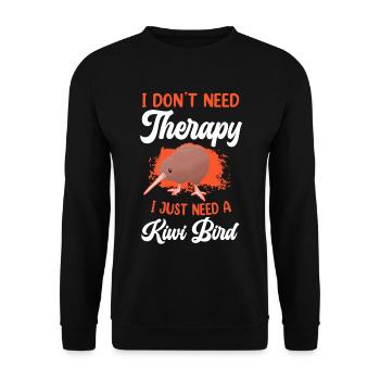 Kiwi Vogel brauche keine Therapie Neuseeland Kiwi - Unisex Pullover - Schwarz - Vorne - Alina (178cm) & Michal (187cm)