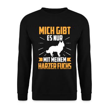 Nur mit meinem Harzer Fuchs Hütefuchs - Unisex Pullover - Schwarz - Vorne - Alina (178cm) & Michal (187cm)
