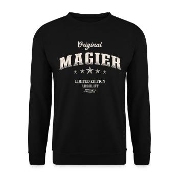 Magier Limited Edition Zauberer - Unisex Pullover - Schwarz - Vorne - Alina (178cm) & Michal (187cm)